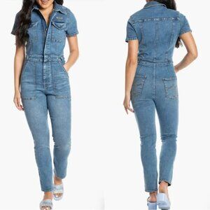 Juicy Couture Cindy Short Sleeve Denim Jumpsuit